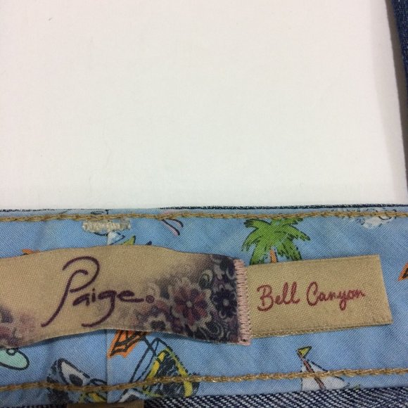 Paige Womens Flare Leg Jeans Sz 27 Low Rise Bell Canyon Bell Bottoms Medium Wash - Picture 3 of 8